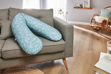 Гіпоалергенна подушка для годування та сну Rotho Babydesign Multi 190x35 см, безшумна, для вагітних і мам, машинне прання, малюнок гінкго