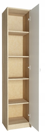 Стелаж Meble Bestseller 39 x 180 x 35 см, білий, дуб сонома