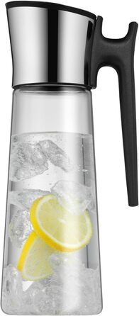 Скляна карафа WMF Basic з кришкою, 1,5 л - скляна посуда для води з нержавіючої сталі