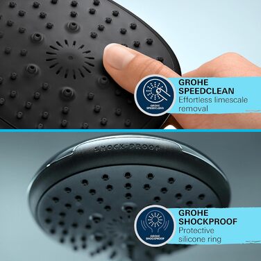 Набір душової лійки та шлангу Grohe Vitalio 110, хром, 1,5м, 14 л/хв, 2 струмені