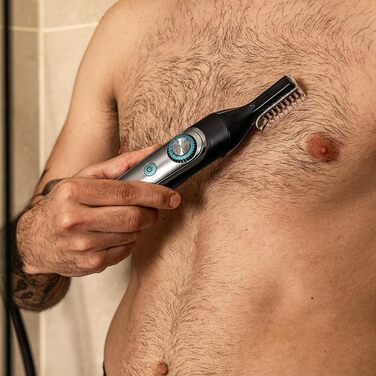 Триммер для тіла Cecotec Bartschneider PrecisionCare Multigrooming 6-в-1 з акумулятором. Насадки 3-20 мм, водонепроникність IPX7, 60 хв роботи, швидка зарядка