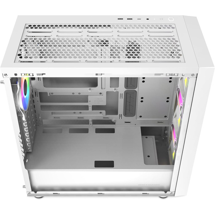 Корпус Cooler Master MasterBox 600 E-ATX білий, з прозорою скляною стінкою, підтримка радіатора 420 мм, ARGB-PWM вентилятори, USB 3.2 Gen2x2 Type-C