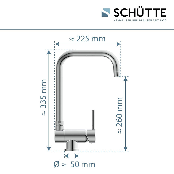 Змішувач кухонний SCHÜTTE 24550 WINDOW для мийки, поворотний 360°, хром
