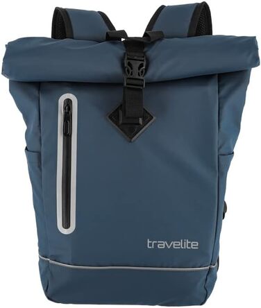 Рюкзак travelite Rolltop 19 л водонепроникний для велосипеда та міста, з відбивачами, синій (марін)