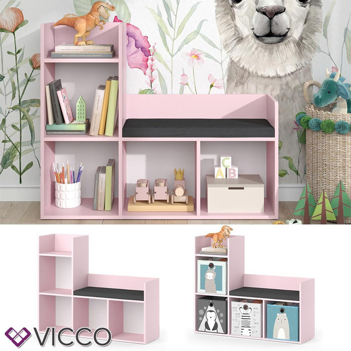 Дитяча полиця Vicco Luigi, рожева, 107.2 x 88.6 см, без коробок