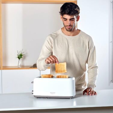 Тостер Taurus Mytoast Duplo 1450Вт, 2 довгі відсіки, 7 режимів, автоматичне центрування, піддон для крихт, функції розігріву, розморожування та стоп