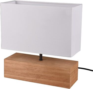 Настільна лампа Reality Leuchten Woody R50181030, дерев'яна, E27, 30x12 см, білий абажур