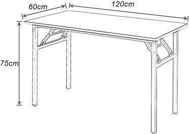 Розкладний письмовий стіл Sogesfurniture 100x60/120x60 см для комп'ютера та офісу, коричнево-чорний, AC5B-100/120-SF