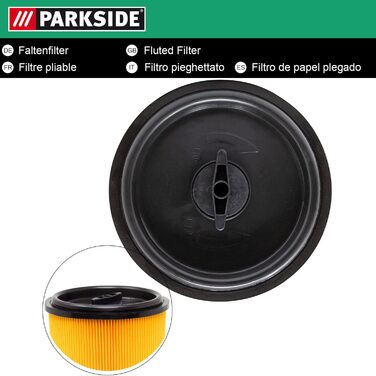Складчастий фільтр Parkside для пилососа Lidl PNTS 1250–1500, всі моделі, сухого та вологого прибирання