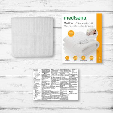 Електрична матрацна грілка Medisana HU 672, 150x80 см, 4 температурні режими, захист від перегріву, авто-вимкнення, прана, надзвичайно м'яка, для всіх типів матраців