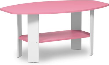 Журнальний стіл Furinno у мінімалістичному стилі, рожево-білий