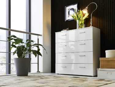 Комод BMG Marbella 3 з шухлядами, білий глянець, 91x88x32 см