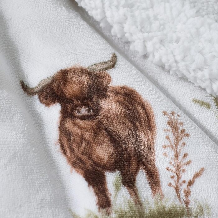 Комплект постільної білизни Catherine Lansfield Angus з наволочками, принт Highland Cow (Шотландська корова), колір натуральний, 130 x 170 см