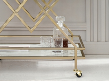 Стіл Mebel-Partner прямокутний, 70 x 46 x 81 см, білий з золотим