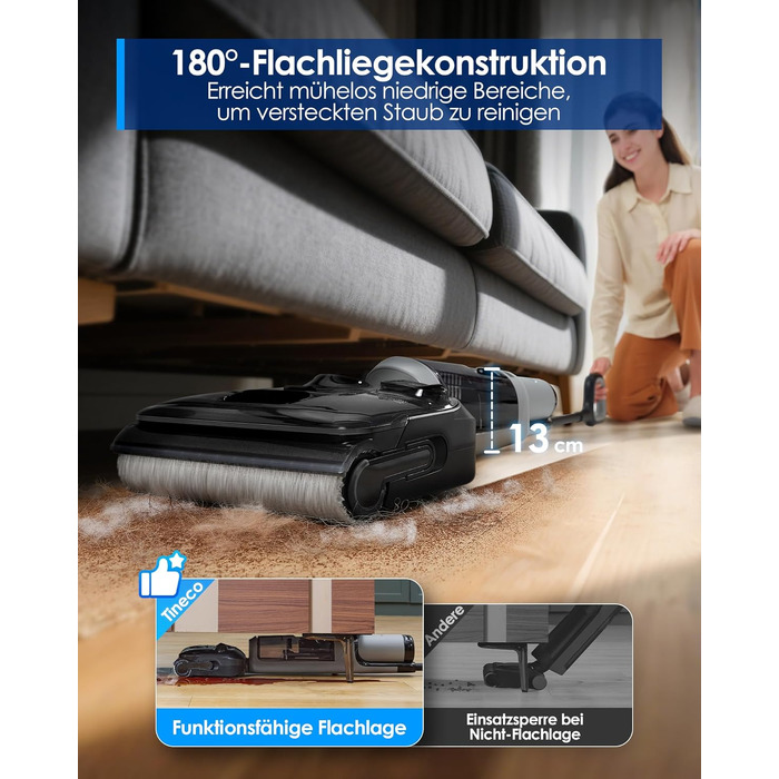 Tineco Floor ONE i5 Stretch: Акумуляторний пилосос 2-в-1 для вологого та сухого прибирання з функцією гарячого повітря