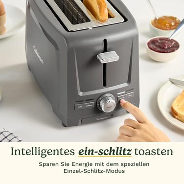 Тостер Cuisinart Core Collection для хліба та багетів сірий - 2 відділення, функція підняття, розморожування