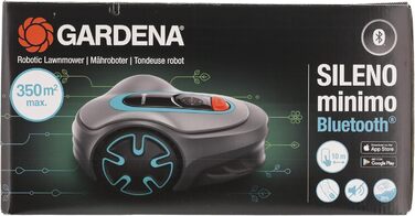 Робот-газонокосарка Gardena SILENO minimo 350 м², інтелектуальна, з Bluetooth-додатком, програмована, для газону