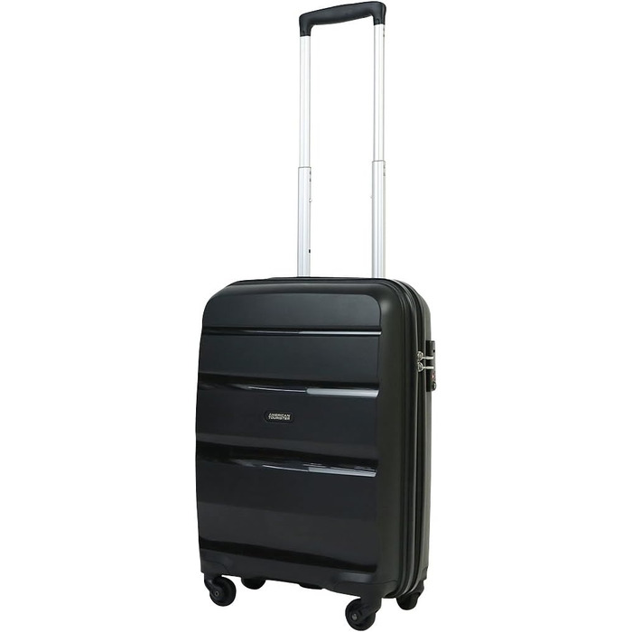 Дорожня валіза American Tourister Bon Air S 55 см, чорна, жорсткий пластиковий спінер, ручна поклажа, 31.5 л