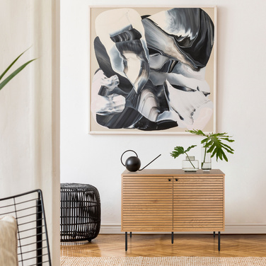 Сервант LINNO S 100x40x74 см, 2 дверцята, дуб, hjh LIVING