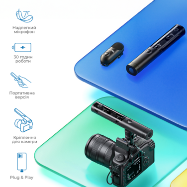 Бездротовий мікрофон BOYA Magic-02 Type-C/Lightning Black
