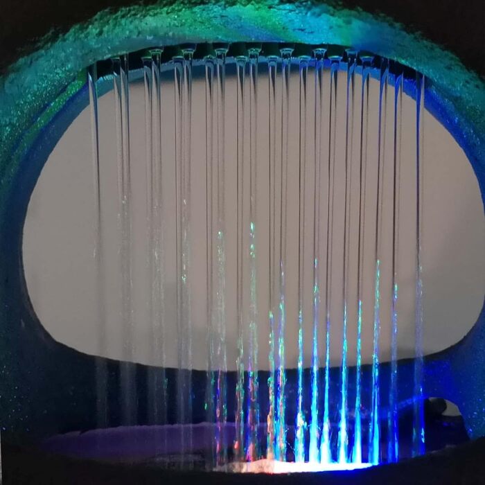 Внутрішній фонтан із дощем та кольоровою підсвіткою Zen'light, 23 см, оригінальний подарунок