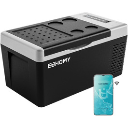 Автомобільний холодильник EUHOMY 40L компресорний, -20°C~20°C, з Wi-Fi, режимами ECO/MAX, 12/24V, захист батареї, портативний, тихий (18L)