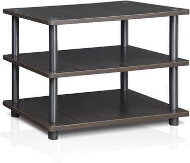 ТВ-тумба Furinno з 3 полицями, дерево, еспресо/чорна, 37x60x41 см