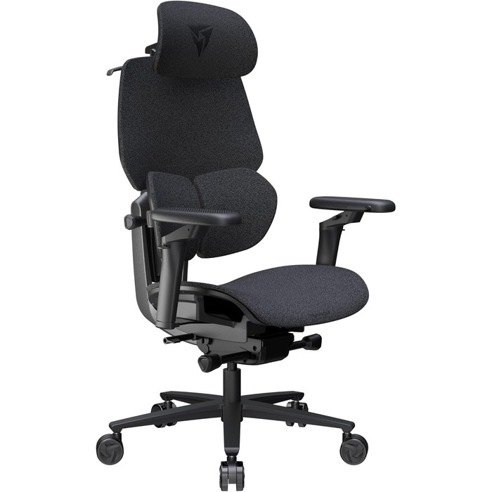 Ігровий крісло ThunderX3 Flex Pro Loft сірого кольору | Ергономічне офісне крісло з тканинною оббивкою, регулювання 19D, 5D підлокітники, механізм SYNC6, дихаюча тканина, для офісу та геймінгу