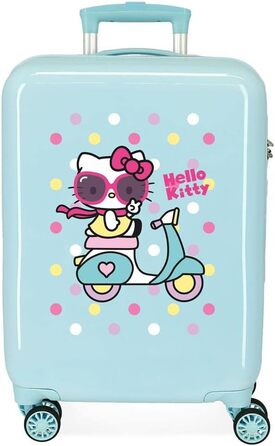 Дорожня валіза Hello Kitty Girl Gang, бірюзова, 38x55x20 см, ручна поклажа