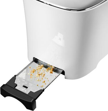 Тостер Unold 38020 Design Dual білий/чорний, 4 функції, 4 тостів, підставка для булочок, 1300 Вт, охолоджуваний корпус