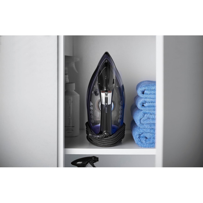 Парова праска Russell Hobbs One-Perfect-Temp 2400Вт з керамічною підошвою, антикальком, самочищенням, потужний паровий удар 200г, універсальна температура для всіх тканин, компактне зберігання кабелю