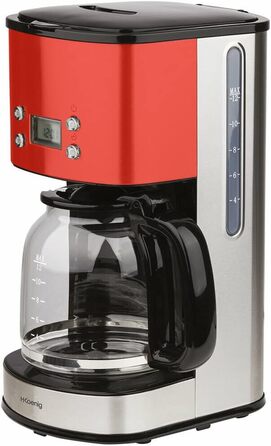 Кавоварка крапельна H.Koenig MG30, 1,5 л, 12-20 чашок, LCD, програмована, червона