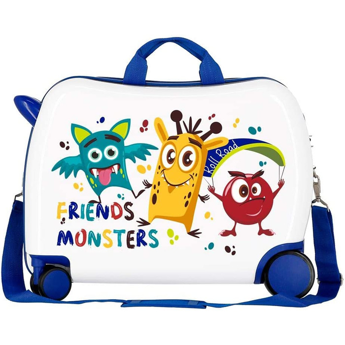 Дитяча валіза Roll Road Little Me, жорсткий корпус ABS, 50x38x20 см, 34 л, 2,1 кг, з кодовим замком та 4 колесами, багатокольорова, ручна поклажа
