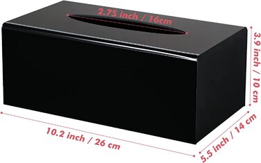 Чорна акрилова коробка для косметичних серветок Kamehame 26×14×10 см – бокс для серветок, для столової, ванної, спальні, офісу