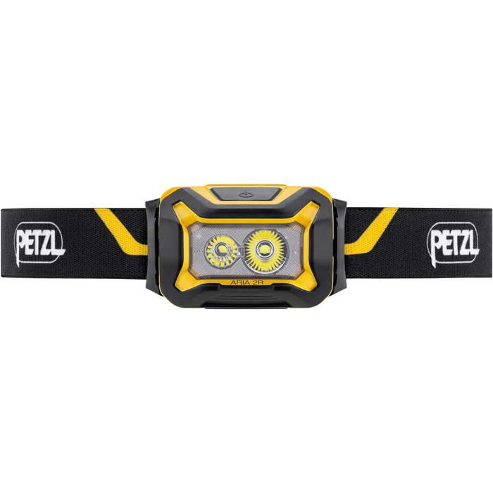 Ліхтарик налобний Petzl ARIA 2R, 600 люмен, акумуляторний, водонепроникний, компактний, чорний/жовтий