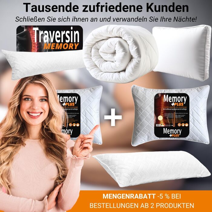 Ортопедична подушка для шиї з Memory Foam 40x60 см: підтримка, зняття болю, комфортний сон (гарантія)