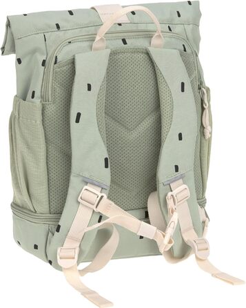 Дитячий рюкзак LÄSSIG Rolltop з нагрудним ременем, водостійкий, 11 л, оливковий, Happy Prints