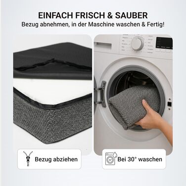 Ортопедична подушка для сидіння з Memory Foam 40x40 см Anthrazit - для офісного крісла, авто, візка. Нековзка, знімний чохол