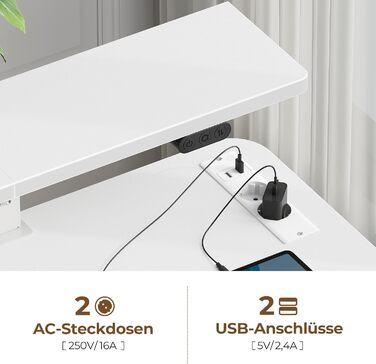 Електричний стіл Rolanstar 160x60 см з регулюванням висоти, LED-підсвіткою, розетками та USB, ергономічний комп'ютерний стіл для геймінгу й офісу