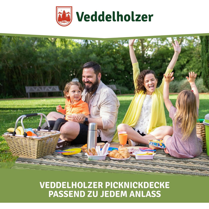Водонепроникна пляжний коврик Veddelholzer Boho 200 x 200 см, ізольована підстилка для пікніка, кемпінгу та парку, стійка до піску
