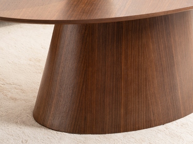 Журнальний стіл Mebel-Partner овальний, 110 x 60 x 40,5 см, колір: горіх