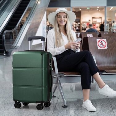 Набір валіз для подорожей XL Trolley (3 шт: M, L, XL), твердий корпус, 4 колеса 360°, кодовий замок, темно-зелений