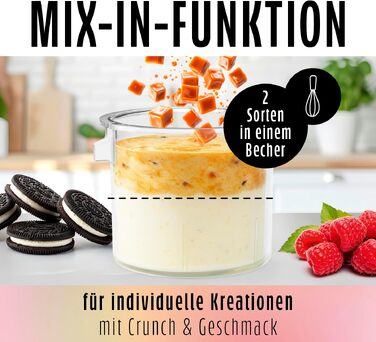 Машина для приготування морозива GOURMETmaxx SmoothUp 800 Вт з LED дисплеєм та 10 програмами - Морозиво, смузі, сорбет | 2 стакани в комплекті