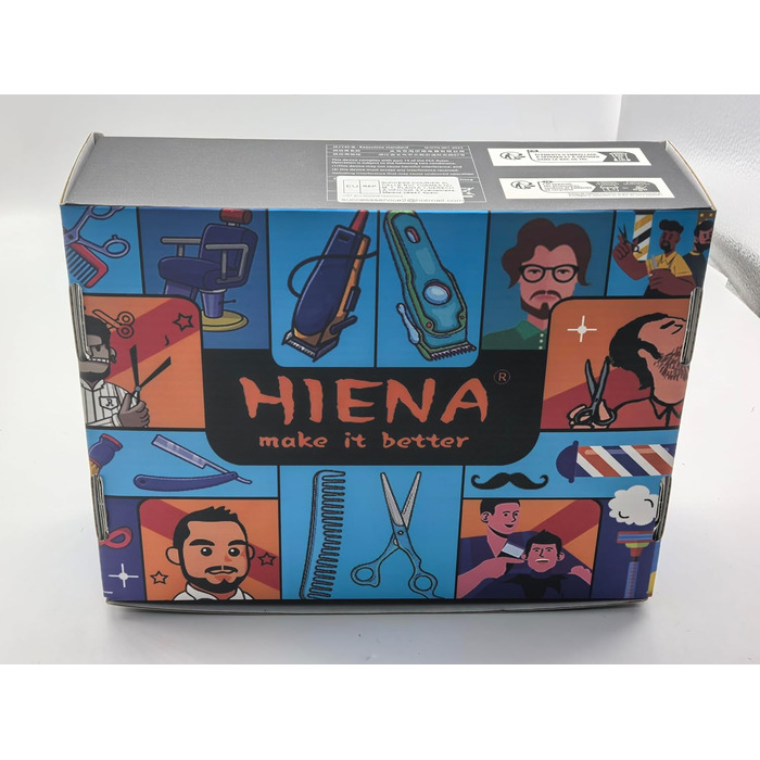 Професійна машинка для стрижки HIENA PRO для чоловіків, бездротовий тример для волосся і бороди, акумуляторний набір, чорний із золотом