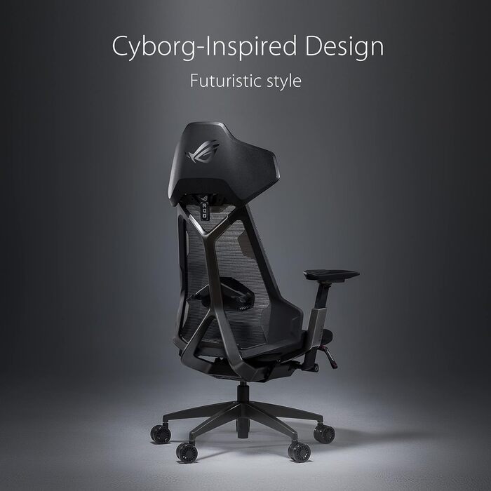 Ігровий крісло ASUS ROG Destrier Ergo (чорний) з регульованими підлокітниками та підтримкою попереку