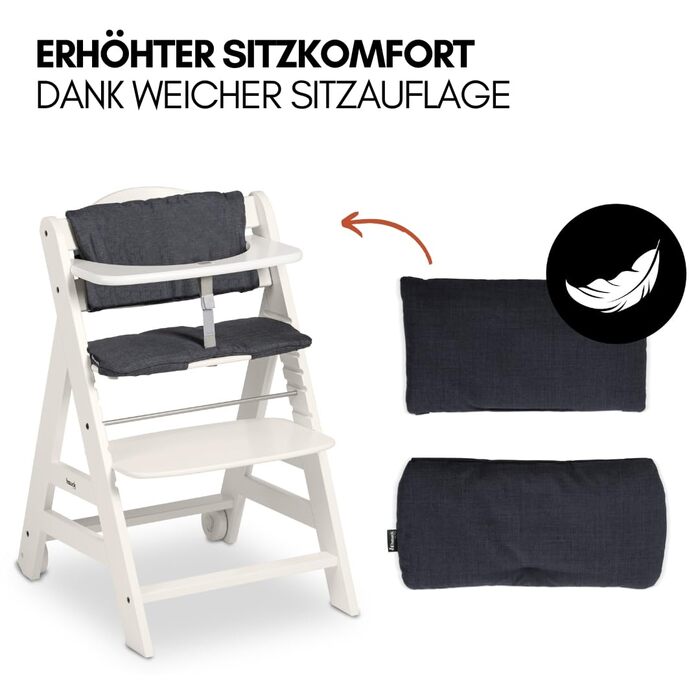 Високий стільчик для годування Hauck Beta+ Newborn Set Deluxe - Комплект для новонароджених, білий