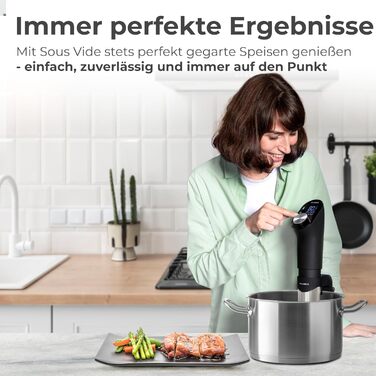 KLAMER Sous Vide Stick 1200W: Погружний циркулятор для су-від з 3D циркуляцією, LED дисплеєм та таймером