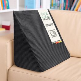 Подушка для читання Selfitex Breitcord 60x50x30 см, Німеччина - ергономічна подушка для спини та ніг з антрацитовим чохлом