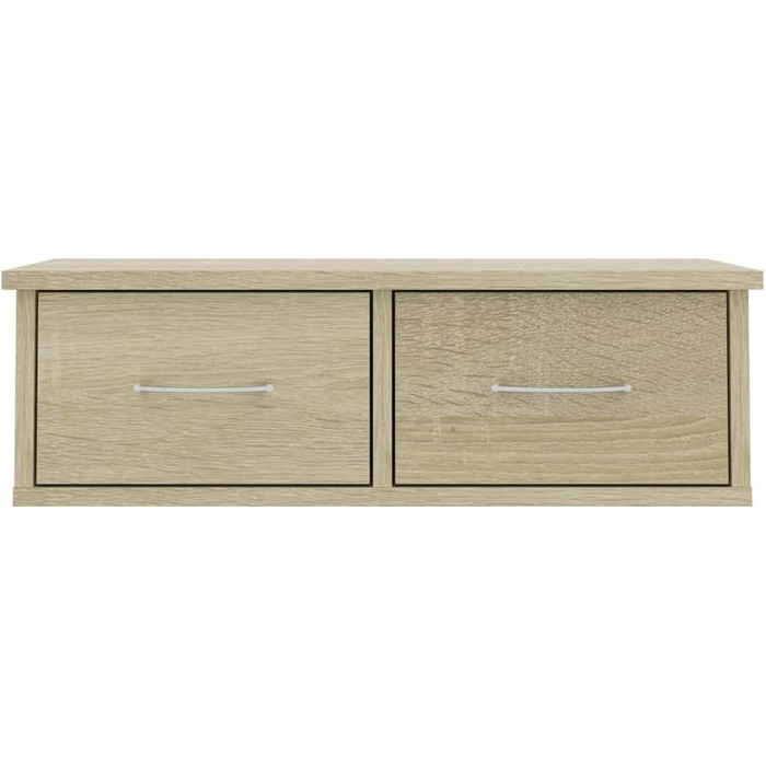 Настінна полиця з 2 шухлядами vidaXL, дуб сонома, 60x26x18,5 см, деревостружкова плита