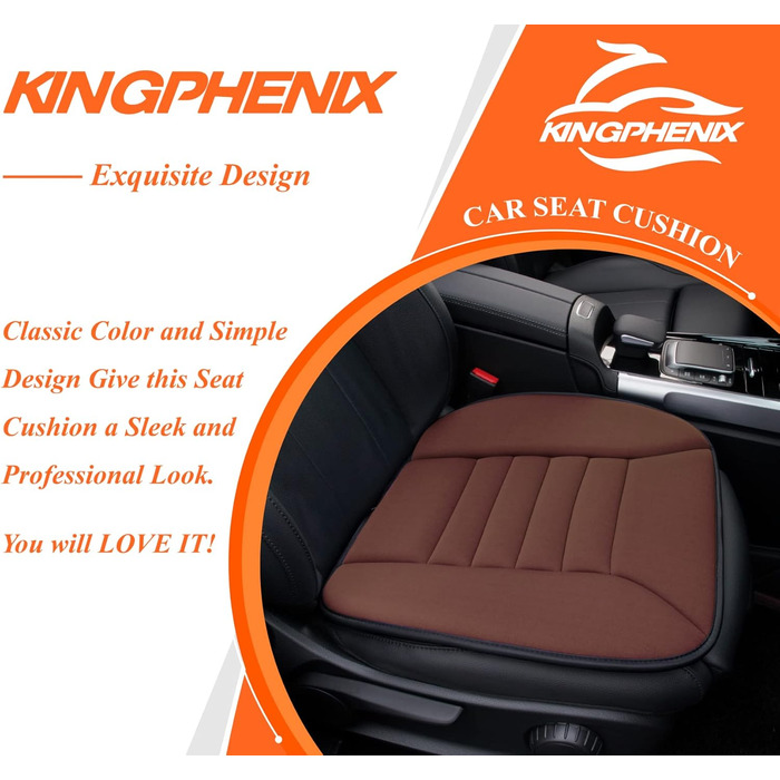 Автоподушка Kingphenix 3 см з пам’яттю форми, коричнева, для сидіння в авто і офісному кріслі